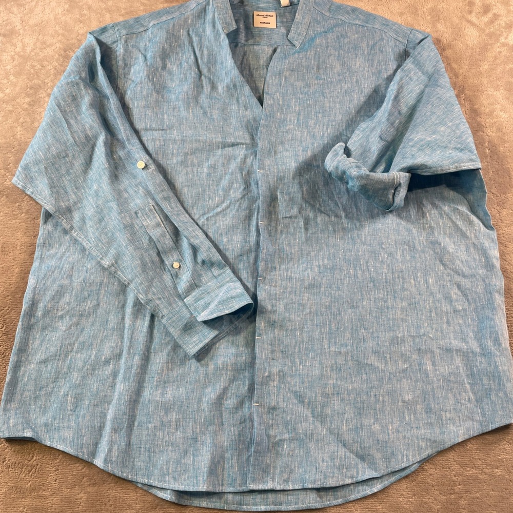 Men's Light Blue Linen Shirt